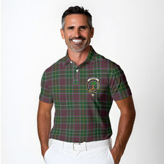 Clan Crosbie Tartan Men Polo Shirt Crest And Plaid Basic Style