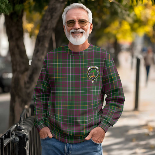 Clan Crosbie Tartan Men Sweatshirt Crest And Plaid Basic Style