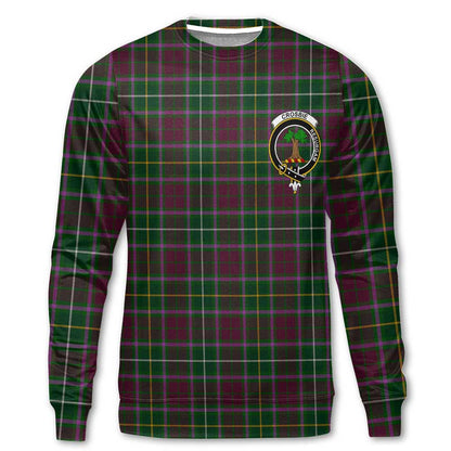 Clan Crosbie Tartan Men Sweatshirt Crest And Plaid Basic Style