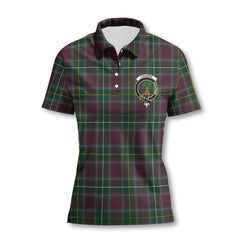 Clan Crosbie Tartan Women Polo Shirt Crest And Plaid Basic Style