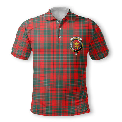 Clan Cumming Tartan Golf Men Polo Shirt Crest And Plaid Basic Style