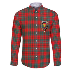 Clan Cumming Tartan Long Sleeve Button Shirt Crest And Plaid Basic Style