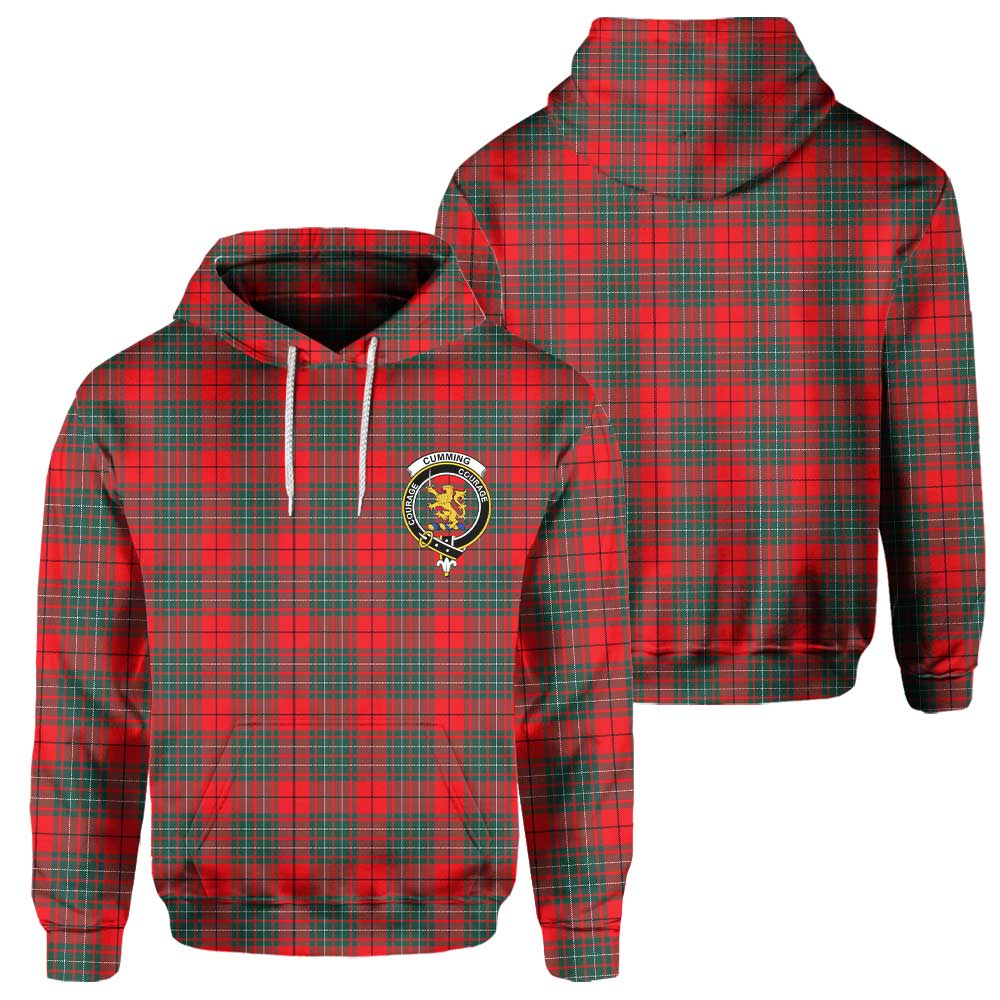 Clan Cumming Tartan Men Hoodie Crest And Plaid Basic Style