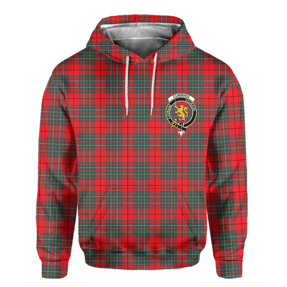 Clan Cumming Tartan Men Hoodie Crest And Plaid Basic Style