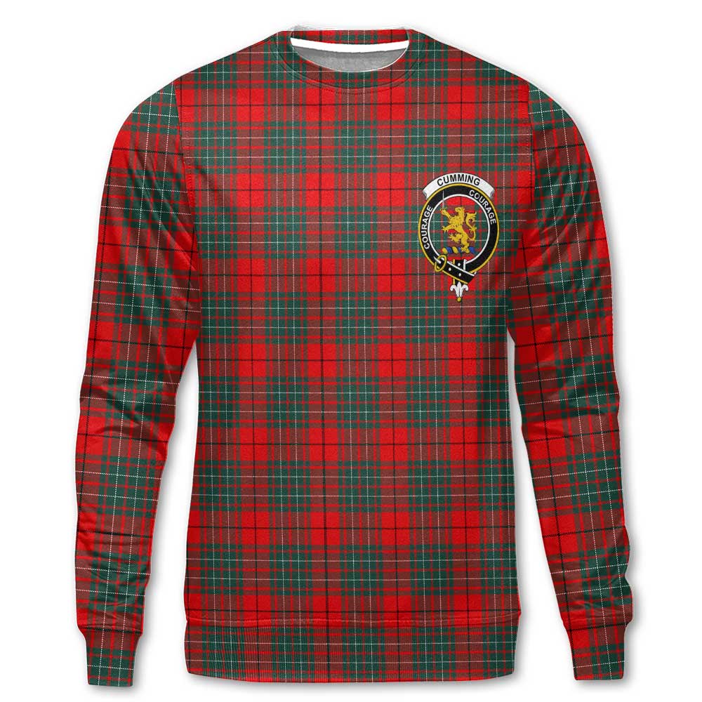 Clan Cumming Tartan Men Sweatshirt Crest And Plaid Basic Style