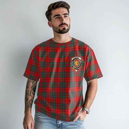 Clan Cumming Tartan Men T Shirt Crest And Plaid Basic Style