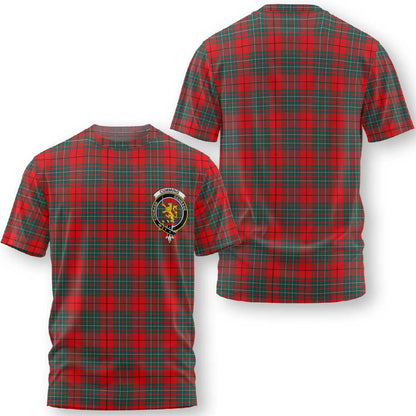 Clan Cumming Tartan Men T Shirt Crest And Plaid Basic Style