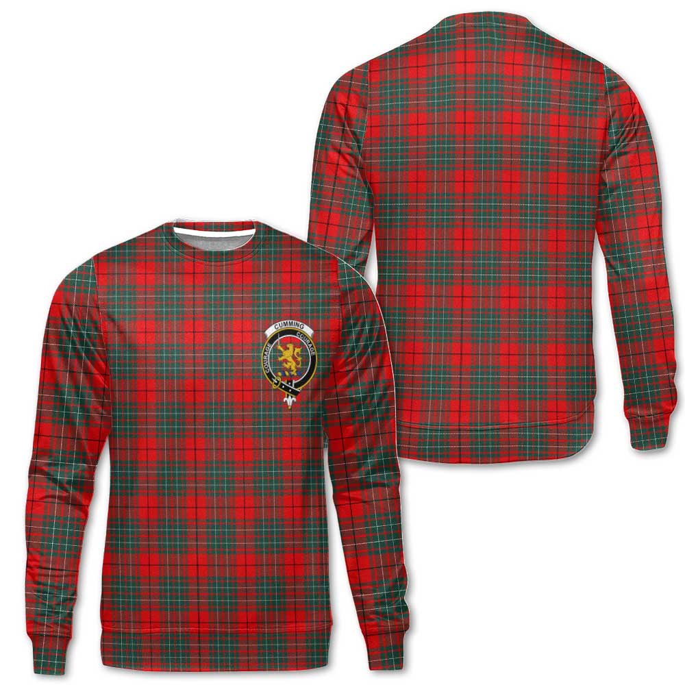 Clan Cumming Tartan Women Sweatshirt Crest And Plaid Basic Style