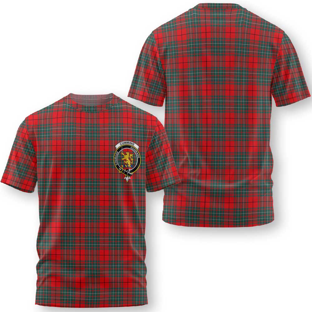 Clan Cumming Tartan Women T Shirt Crest And Plaid Basic Style