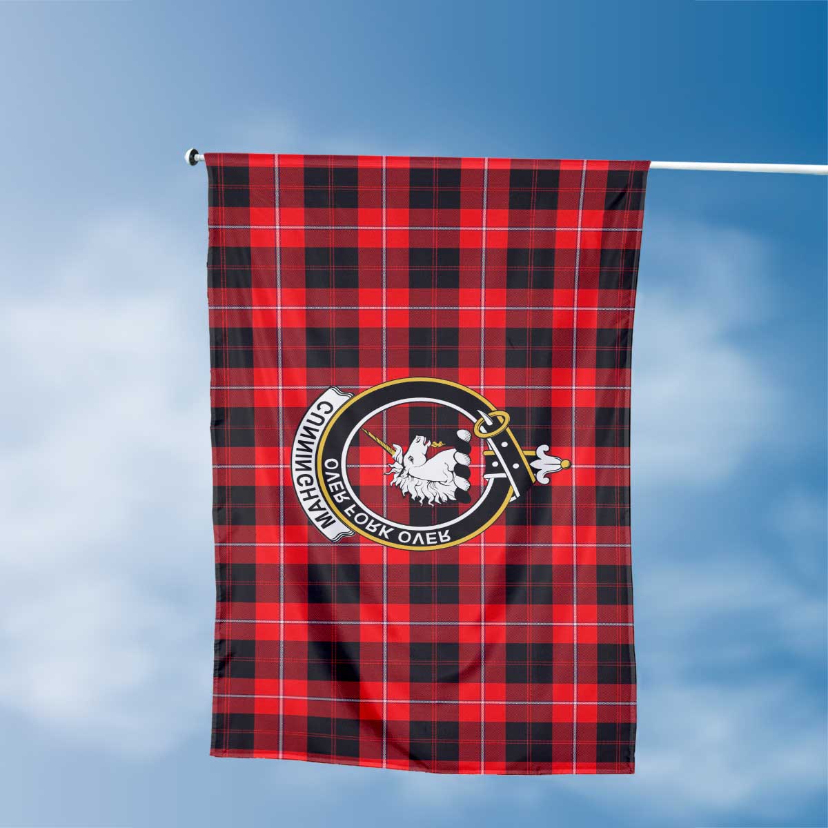 Clan Cunningham Tartan Flag Crest And Plaid Basic Style