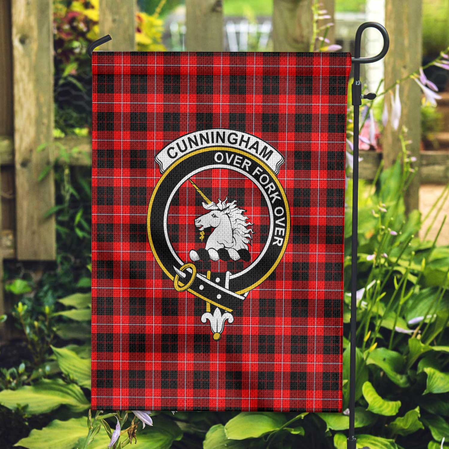 Clan Cunningham Tartan Garden Flag Crest And Plaid Basic Style