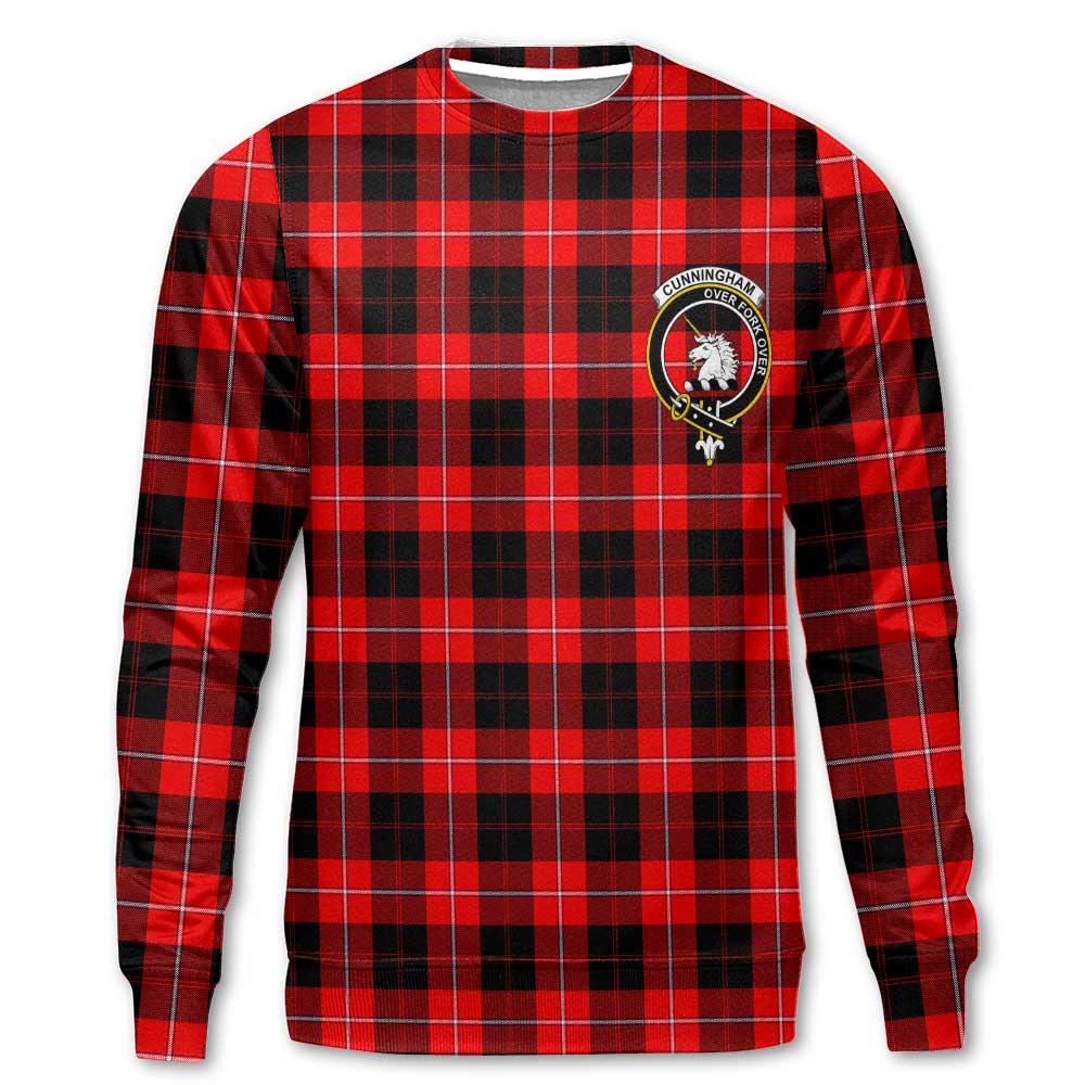 Clan Cunningham Tartan Men Sweatshirt Crest And Plaid Basic Style