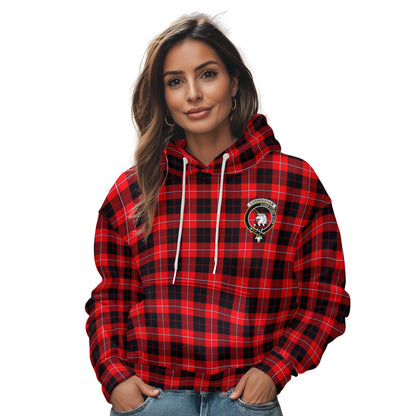 Clan Cunningham Tartan Women Hoodie Crest And Plaid Basic Style