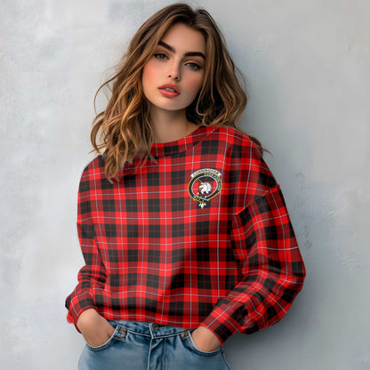 Clan Cunningham Tartan Women Sweatshirt Crest And Plaid Basic Style