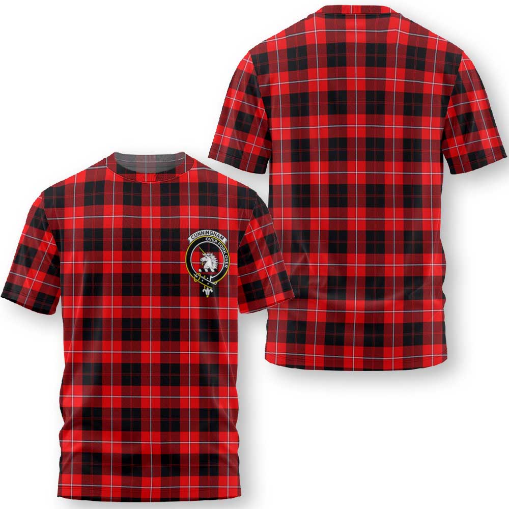 Clan Cunningham Tartan Women T Shirt Crest And Plaid Basic Style