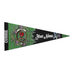 Clan Currie Tartan Felt Pennant Crest And Plaid Basic Style