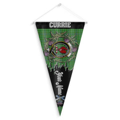 Clan Currie Tartan Felt Pennant Crest And Plaid Basic Style