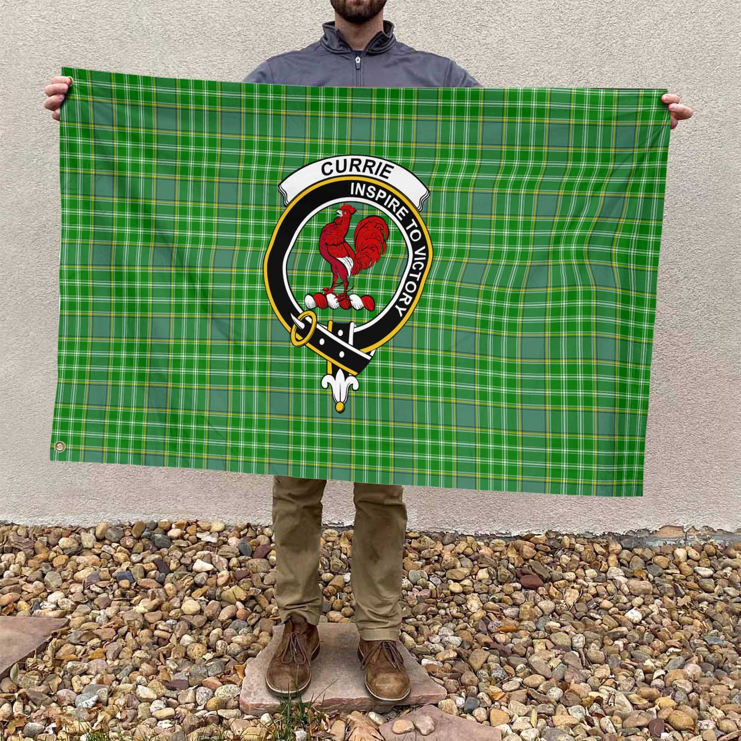 Clan Currie Tartan Flag 1 Crest And Plaid Basic Style Tartan House Flag Crest And Plaid Basic Style