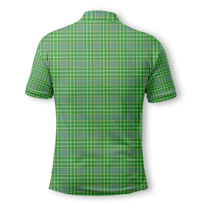 Clan Currie Tartan Golf Men Polo Shirt Crest And Plaid Basic Style