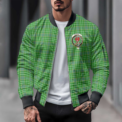 Clan Currie Tartan Men Bomber Jacket Crest And Plaid Basic Style