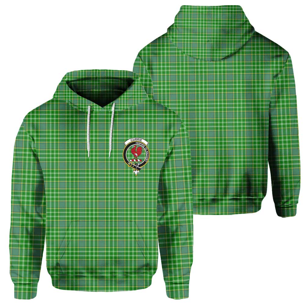 Clan Currie Tartan Men Hoodie Crest And Plaid Basic Style