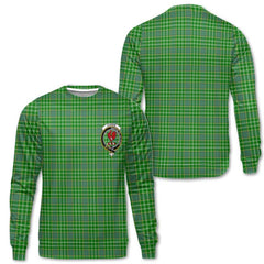 Clan Currie Tartan Men Sweatshirt Crest And Plaid Basic Style