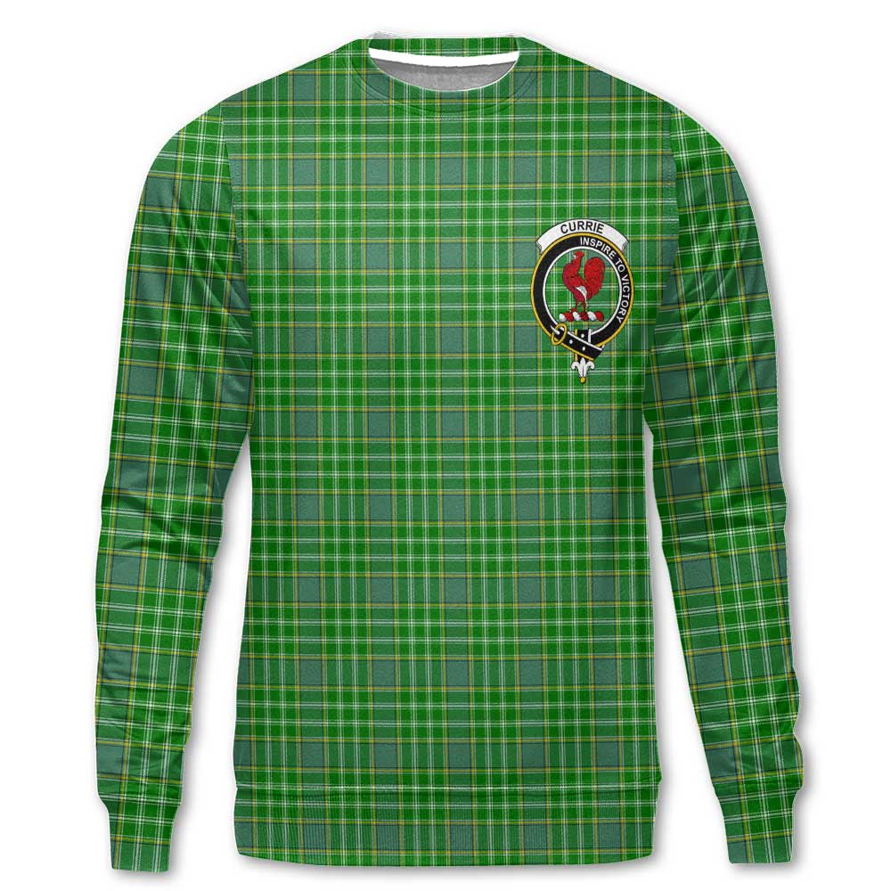 Clan Currie Tartan Men Sweatshirt Crest And Plaid Basic Style