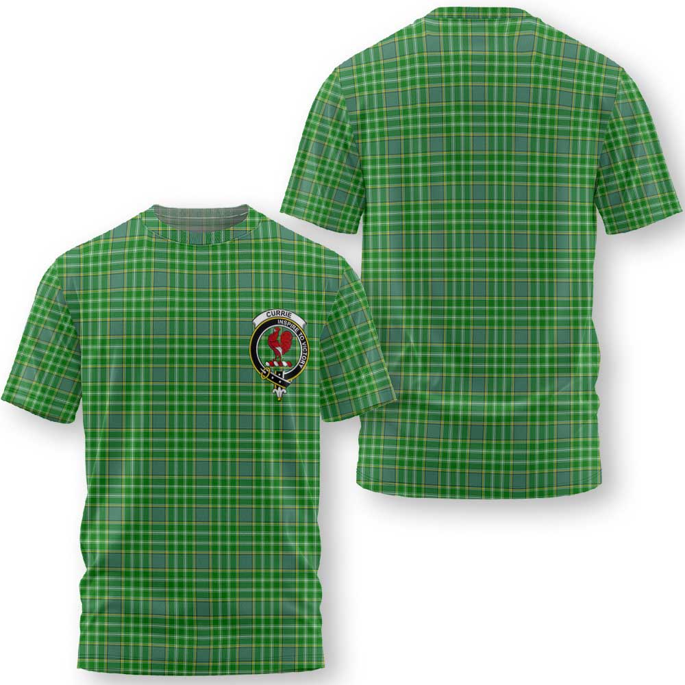 Clan Currie Tartan Men T Shirt Crest And Plaid Basic Style