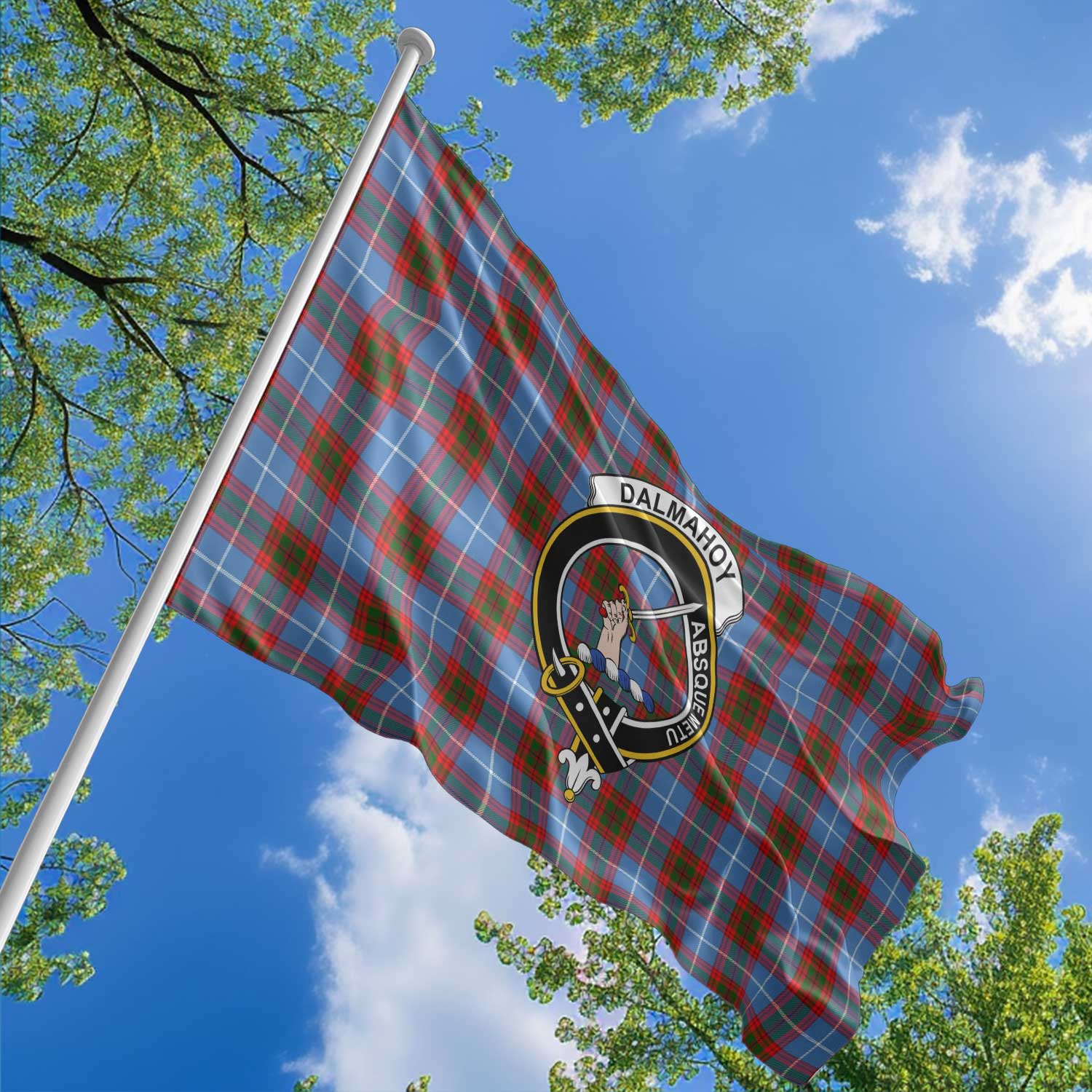 Clan Dalmahoy Tartan Flag Crest And Plaid Basic Style