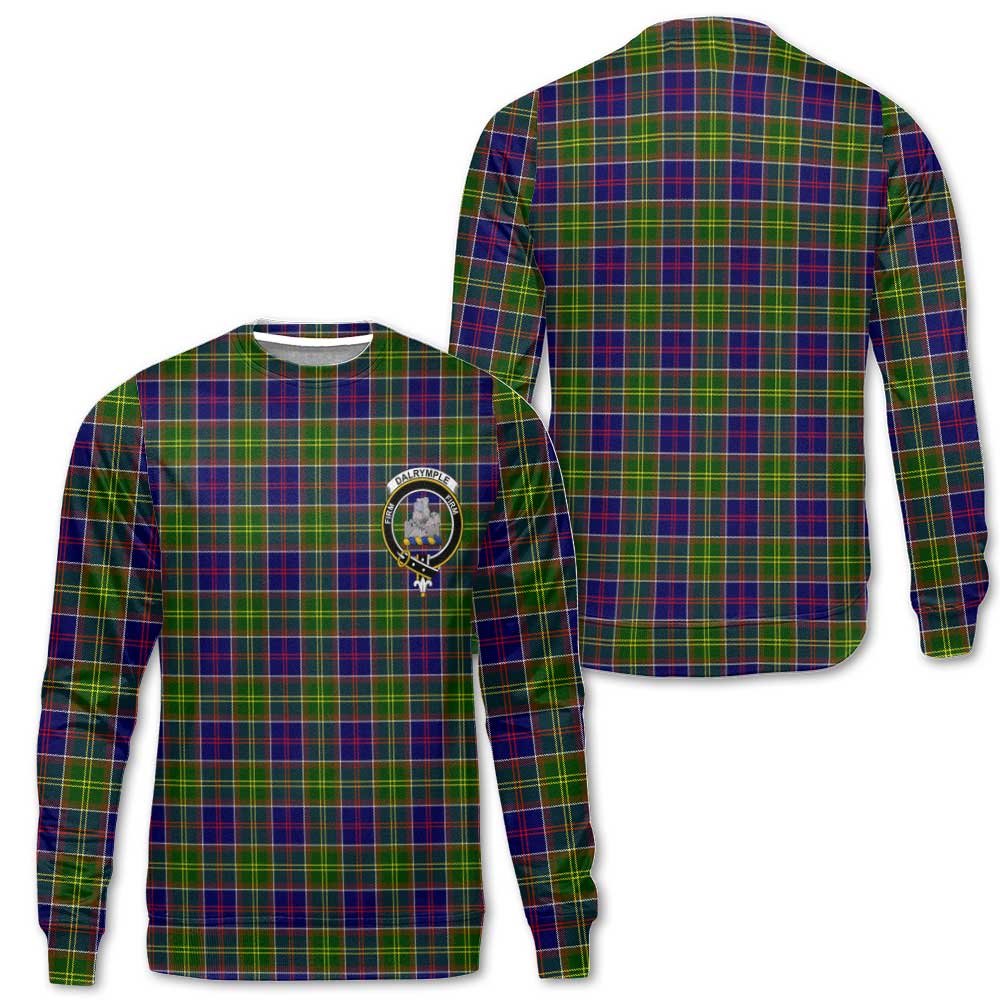 Clan Dalrymple Tartan Men Sweatshirt Crest And Plaid Basic Style