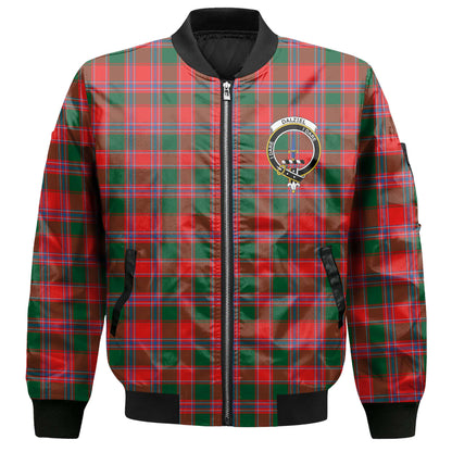 Clan Dalziel Tartan Men Bomber Jacket Crest And Plaid Basic Style