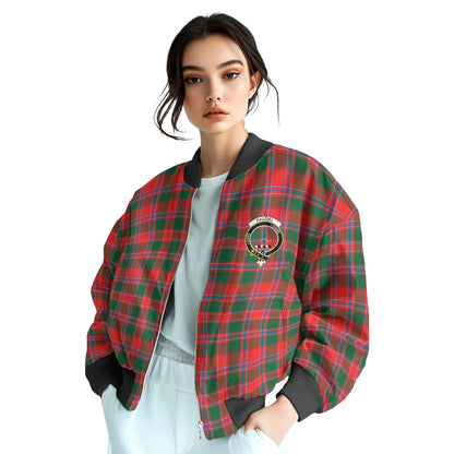 Clan Dalziel Tartan Women Bomber Jacket Crest And Plaid Basic Style