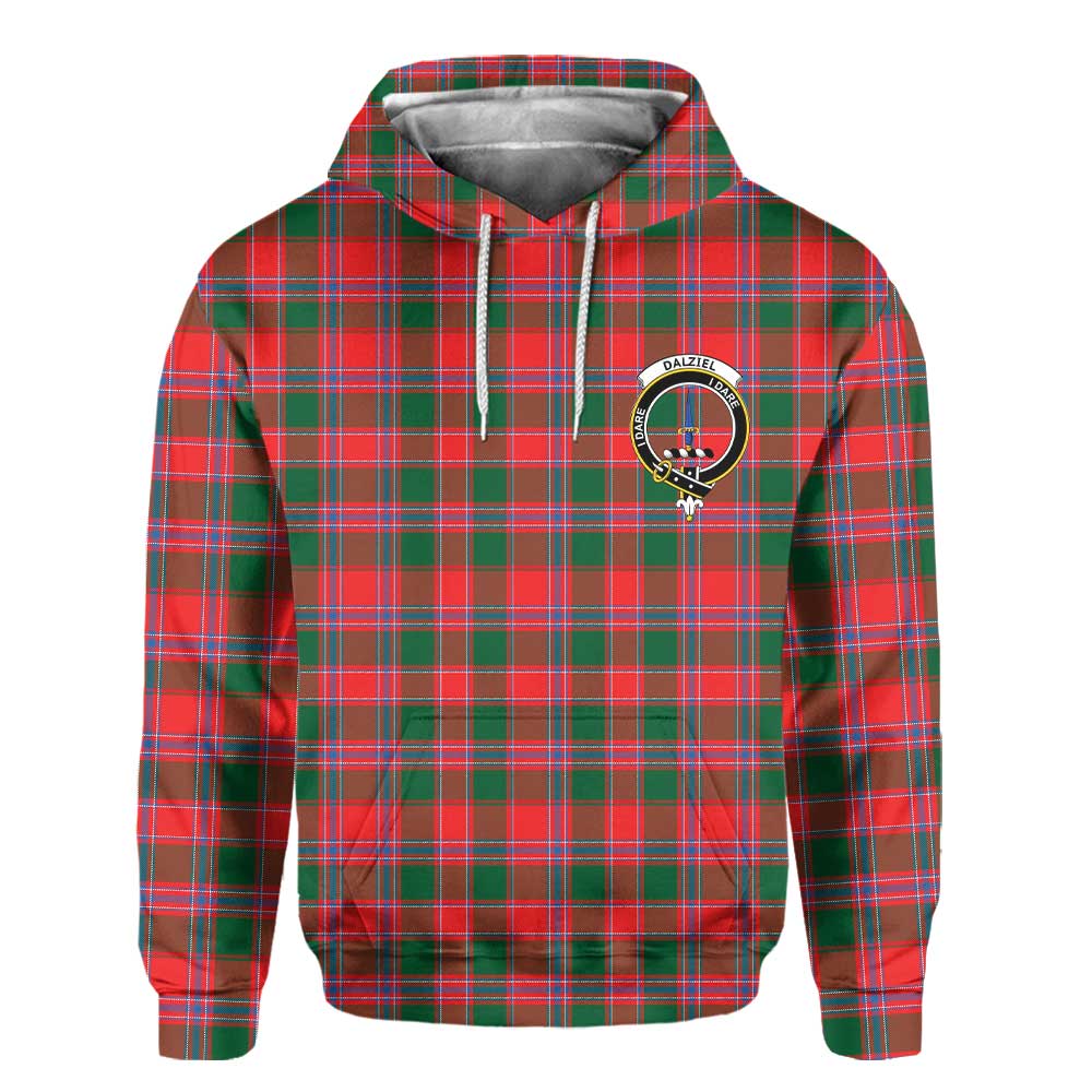 Clan Dalziel Tartan Women Hoodie Crest And Plaid Basic Style