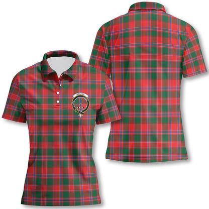 Clan Dalziel Tartan Women Polo Shirt Crest And Plaid Basic Style