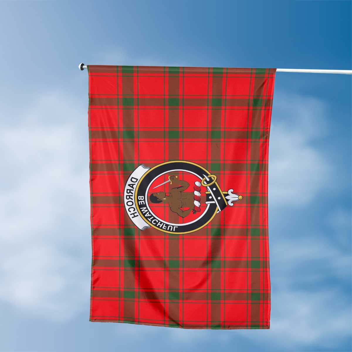 Clan Darroch Gourock Tartan Flag Crest And Plaid Basic Style