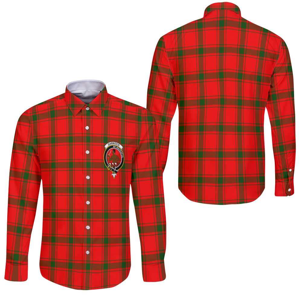 Clan Darroch Tartan Long Sleeve Button Shirt Crest And Plaid Basic Style