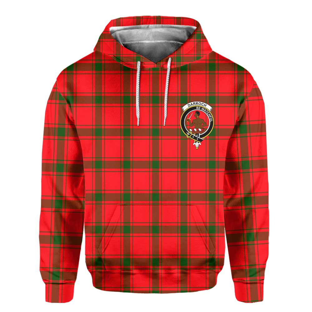 Clan Darroch Tartan Men Hoodie Crest And Plaid Basic Style