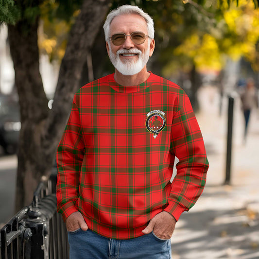 Clan Darroch Tartan Men Sweatshirt Crest And Plaid Basic Style