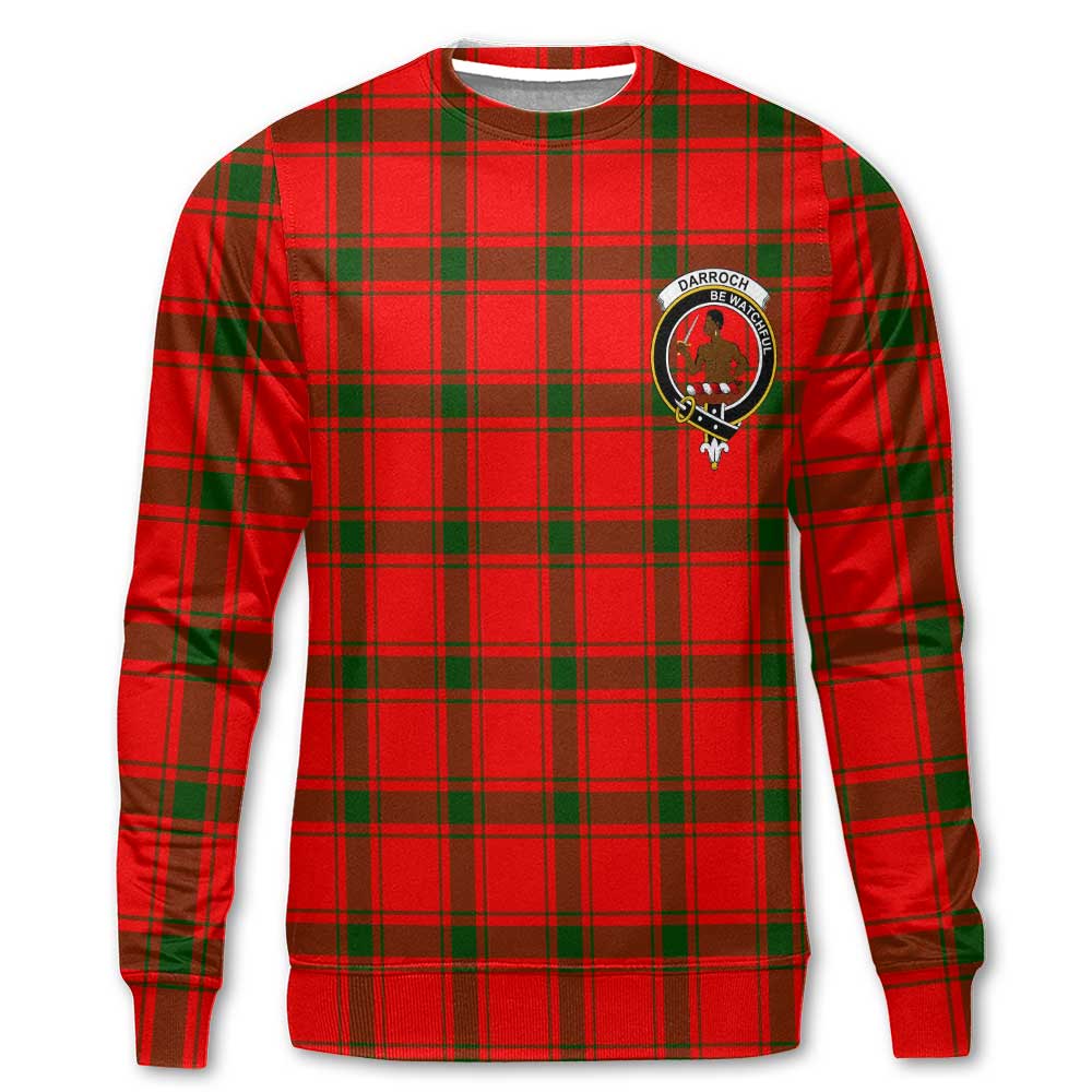 Clan Darroch Tartan Men Sweatshirt Crest And Plaid Basic Style