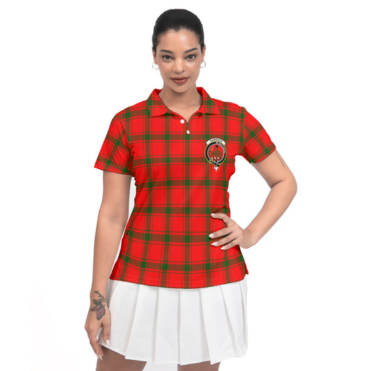 Clan Darroch Tartan Women Polo Shirt Crest And Plaid Basic Style