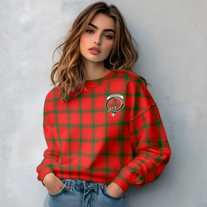 Clan Darroch Tartan Women Sweatshirt Crest And Plaid Basic Style