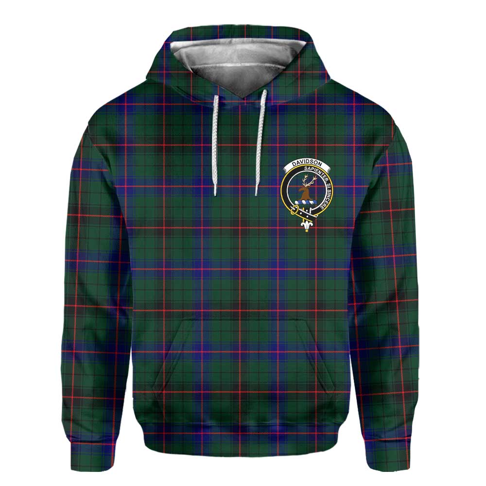 Clan Davidson Tartan Men Hoodie Crest And Plaid Basic Style