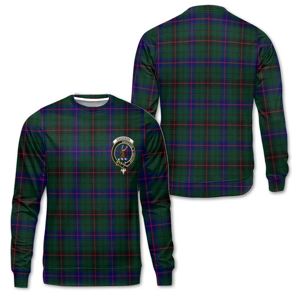 Clan Davidson Tartan Men Sweatshirt Crest And Plaid Basic Style