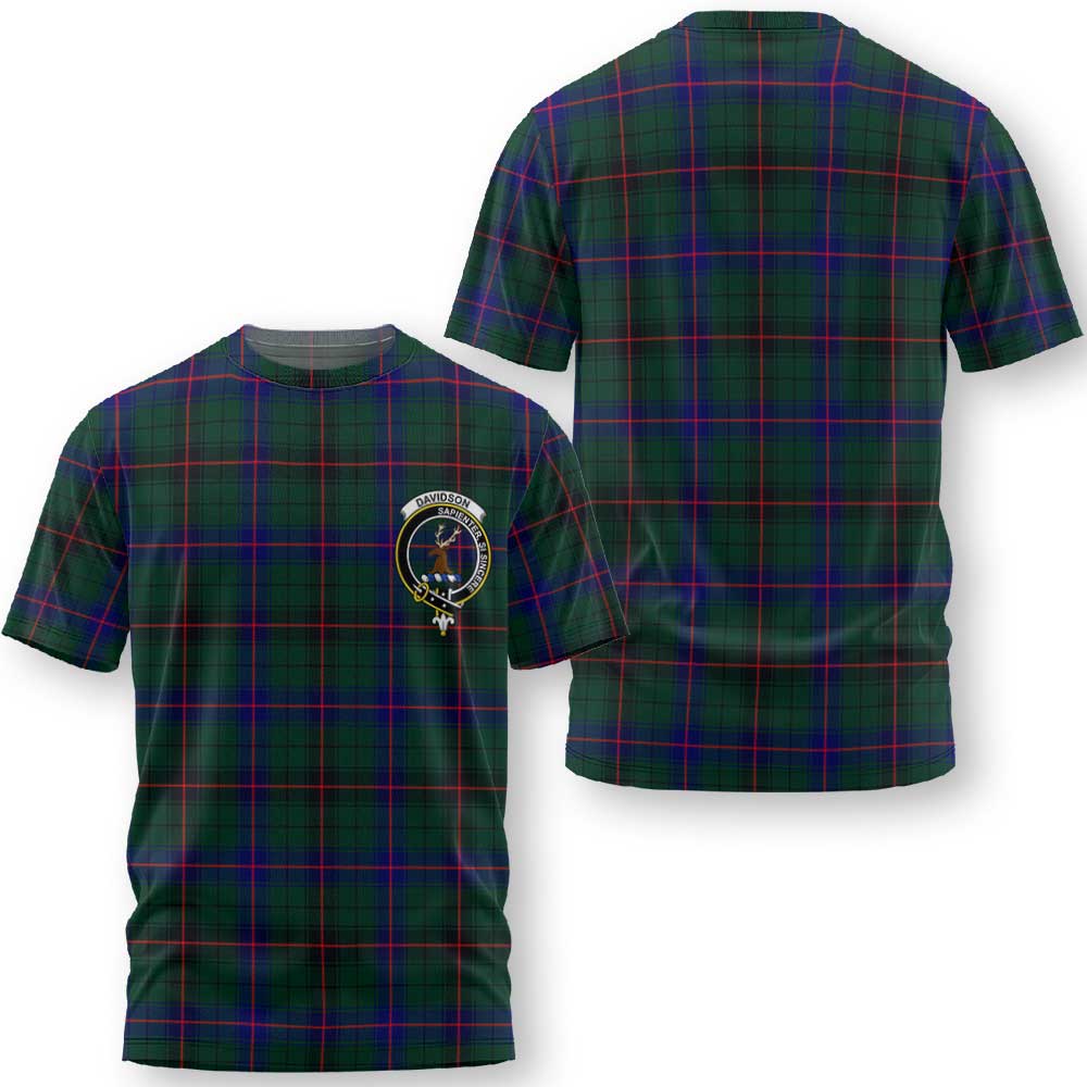 Clan Davidson Tartan Men T Shirt Crest And Plaid Basic Style