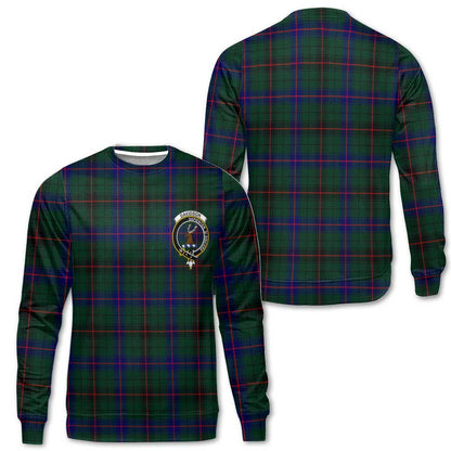 Clan Davidson Tartan Women Sweatshirt Crest And Plaid Basic Style