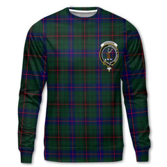 Clan Davidson Tartan Women Sweatshirt Crest And Plaid Basic Style