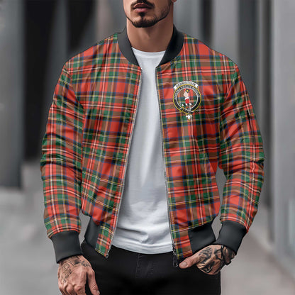 Clan Dennistoun Tartan Men Bomber Jacket Crest And Plaid Basic Style