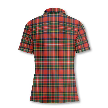 Clan Dennistoun Tartan Women Polo Shirt Crest And Plaid Basic Style