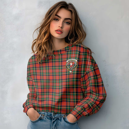 Clan Dennistoun Tartan Women Sweatshirt Crest And Plaid Basic Style