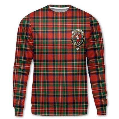 Clan Dennistoun Tartan Women Sweatshirt Crest And Plaid Basic Style